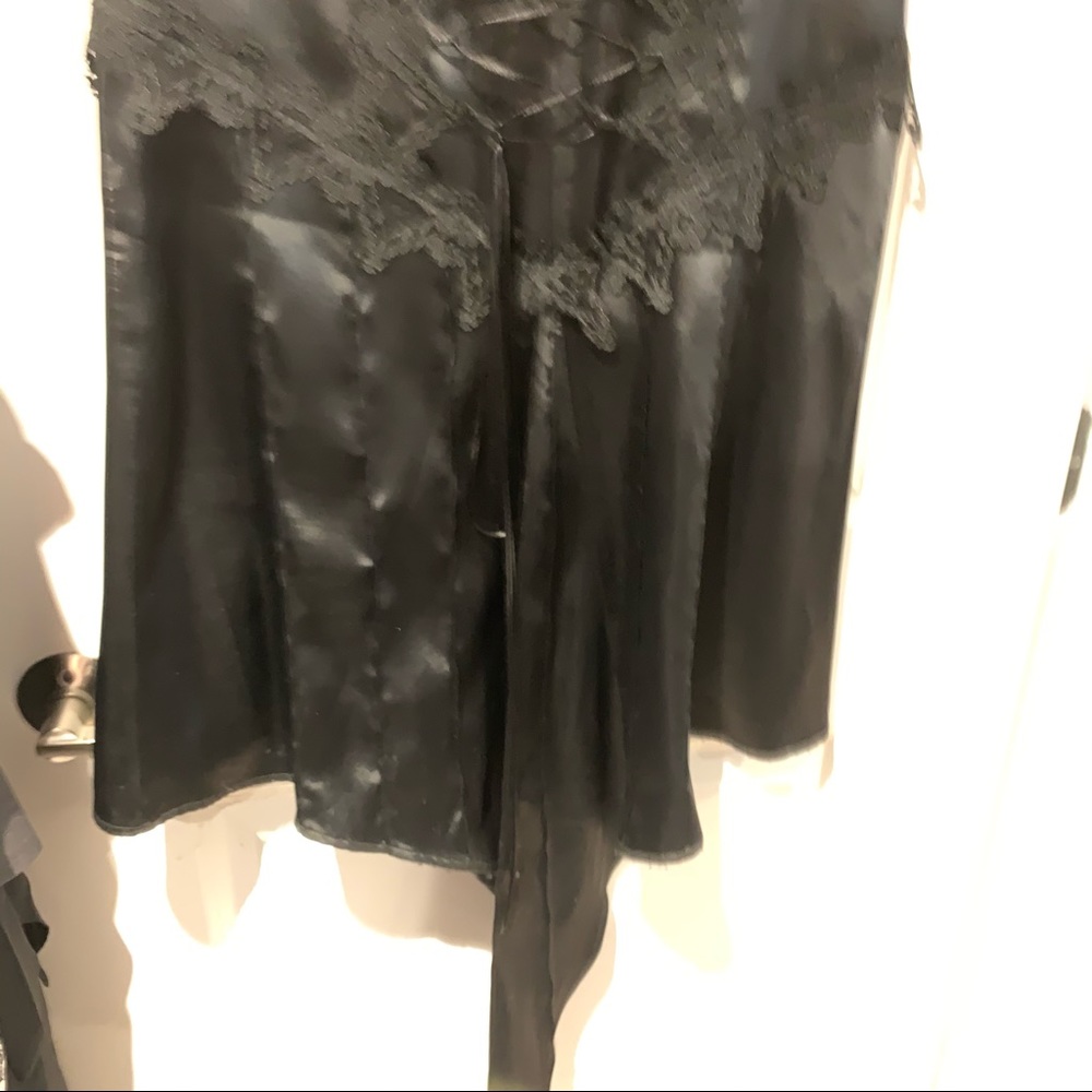 Lip Service Gloomy Sunday Satin skirt, black - Picture 3 of 8